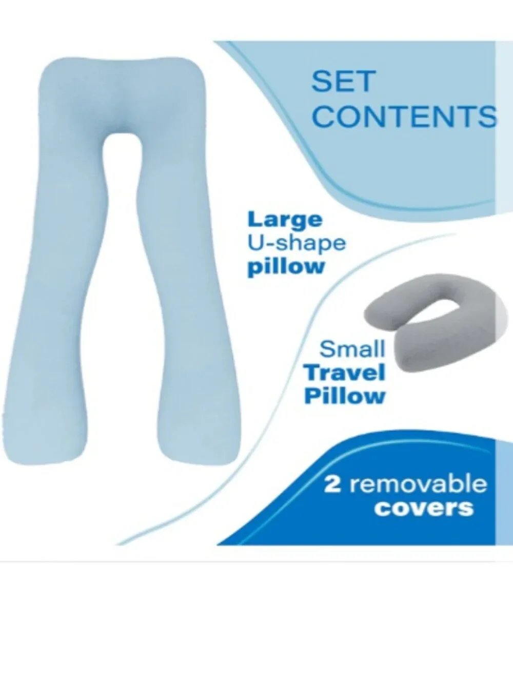 MSRP $85 – Bloom & Bond Pregnancy Pillow + Travel Pillow Set – BEIGE – NIB